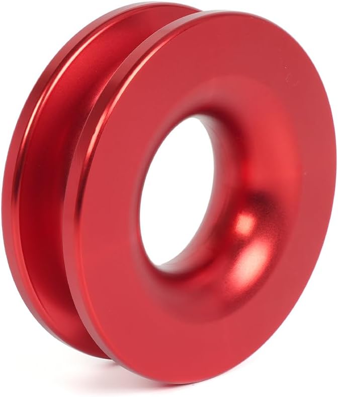 BARTOO Winch Snatch Recovery Ring 66,000 lbs, Snatch Towing Ring for Soft Shackle & Synthetic Rope, Winch Snatch for ATV UTV SUV Off-Road Vehicle, Red - Image 1
